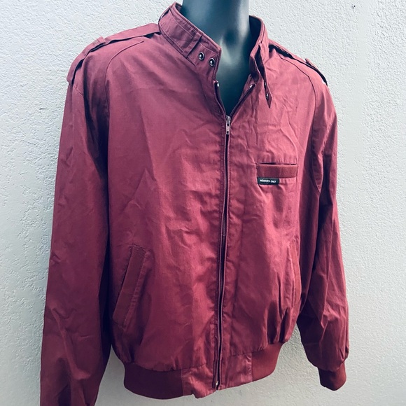 Members Only 80s Vintage Classic Maroon Windbreaker Jacket - 44 - Picture 2 of 6